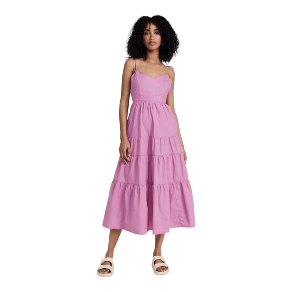 Madewell Delicate Shaded‎ Pink Sidonie Cotton Ruffled Backless Maxi Dress XL NWT - Picture 14 of 15